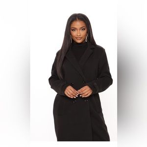 Fashion Nova All business Baby coat, black trench coat